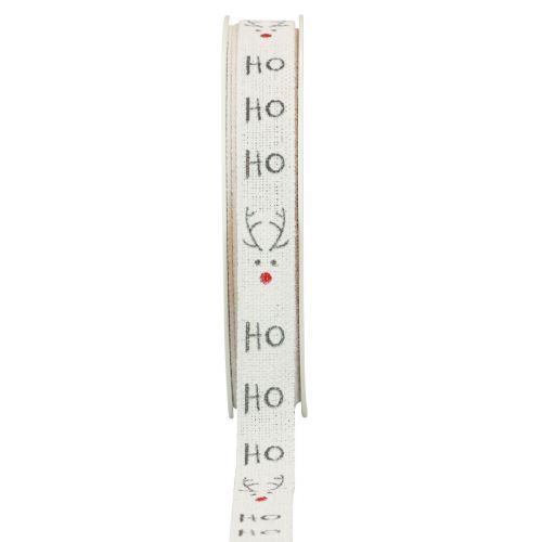 Prodotto Nastro regalo Natale Nastro natalizio Hohoho bianco 15 mm 20 m