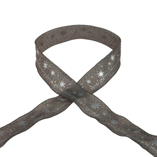 Floristik24 Nastro natalizio nastro regalo Natale marrone 40mm 20m