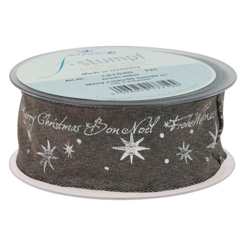 Floristik24 Nastro natalizio nastro regalo Natale marrone 40mm 20m