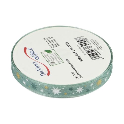 Prodotto Nastro natalizio, nastro regalo con motivo a stella blu 15 mm 20 m