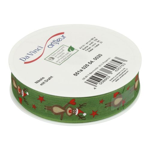 Prodotto Nastro natalizio renna nastro natalizio verde 25mm 20m