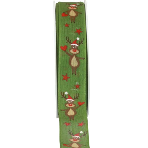 Nastro natalizio renna nastro natalizio verde 25mm 20m