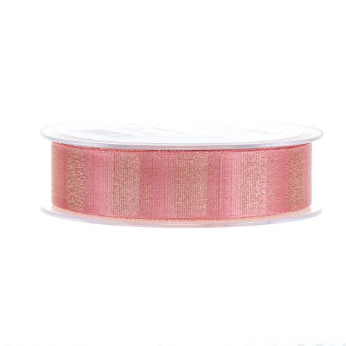 Floristik24 Nastro natalizio con filo d'oro Rosa 25mm 20m