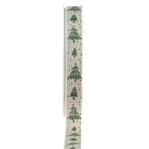 Floristik24 Nastro natalizio nastro regalo in abete verde naturale 15 mm 20 m
