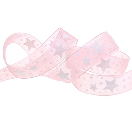 Prodotto Nastro natalizio in organza con motivo stella 15mm 20m