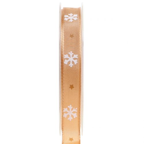 Nastro natalizio con fiocco di neve arancione 15mm 20m