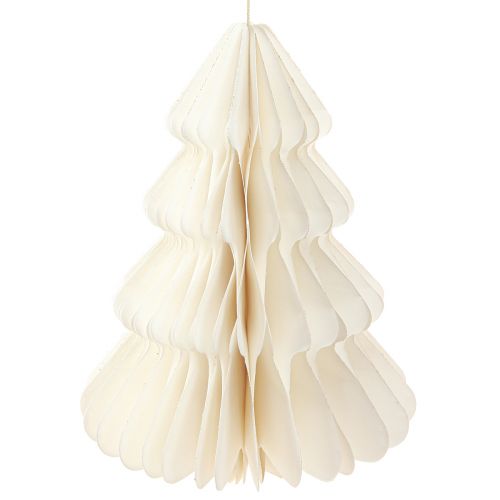 Prodotto Albero di Natale in carta di abete da appendere bianco 40 cm 2 pezzi