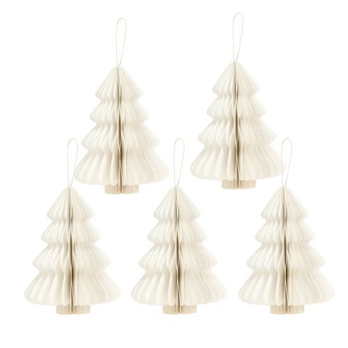 Prodotto Carta per albero di Natale Natale bianco argento 20 cm 5 pezzi