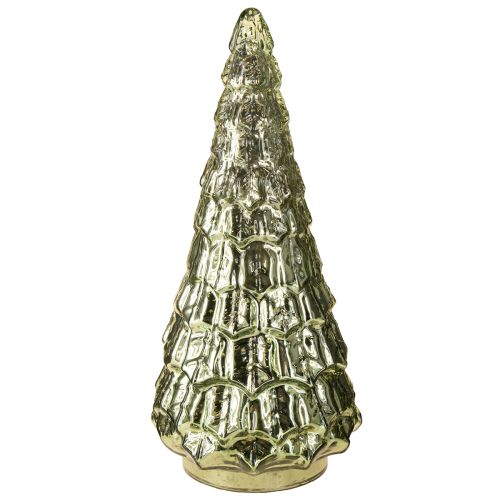Floristik24 Albero di Natale con illuminazione a LED vintage verde oro 38cm