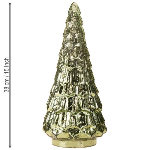 Prodotto Albero di Natale con illuminazione a LED vintage verde oro 38cm