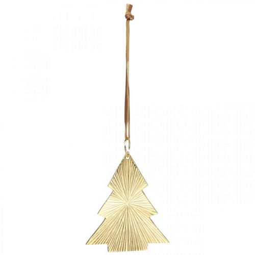 Prodotto Albero di Natale in metallo dorato 8x10cm da appendere 3pz.