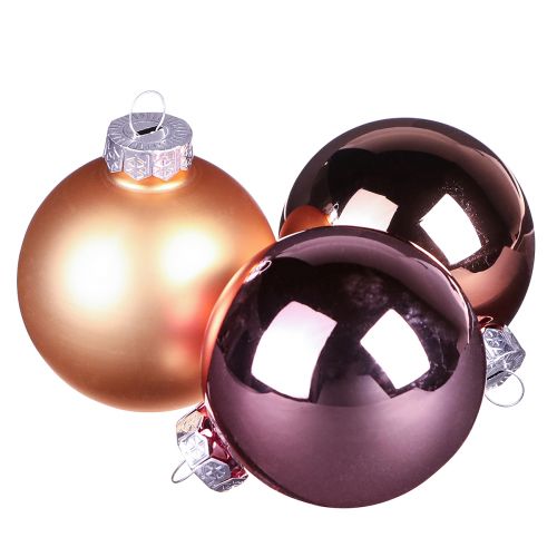 Floristik24 Palle per albero di Natale in vetro rosa albicocca Ø6cm 24 pz
