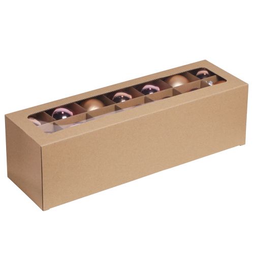 Prodotto Palle per albero di Natale in vetro rosa albicocca Ø6cm 24 pz