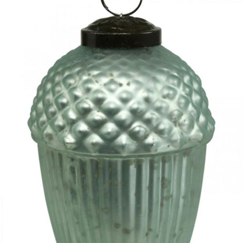 Floristik24 Ornamenti per alberi di Natale ghianda vetro menta 11-14,5 cm set di 3