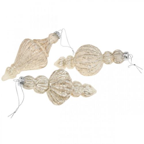 Floristik24 Addobbi per albero di natale addobbi per albero di natale in vetro vintage 15cm 3pz