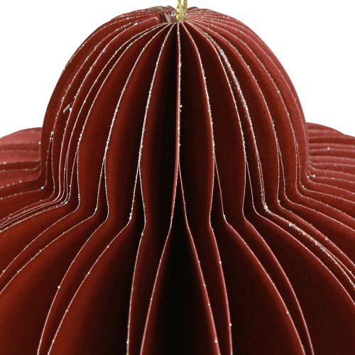 Prodotto Decorazioni per albero di Natale in carta Bordeaux 20 cm 2 pezzi