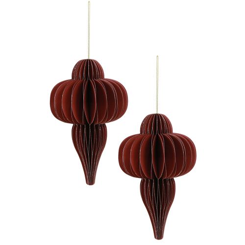 Prodotto Decorazioni per albero di Natale in carta Bordeaux 20 cm 2 pezzi