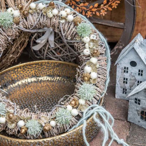 Floristik24 Fiori di Natale glitter fiori artificiali Verde di Natale in un mazzo 4 pezzi