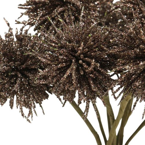 Floristik24 Fiori di Natale glitter fiori artificiali natalizi in rame in mazzo da 4 pezzi