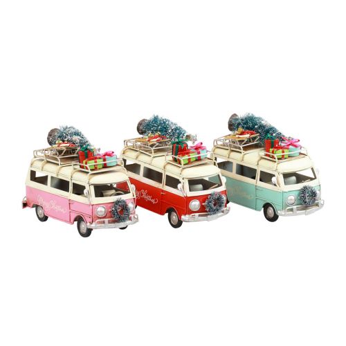 Autobus natalizio Auto natalizia decorazione vintage in metallo 17 cm 1 pezzo