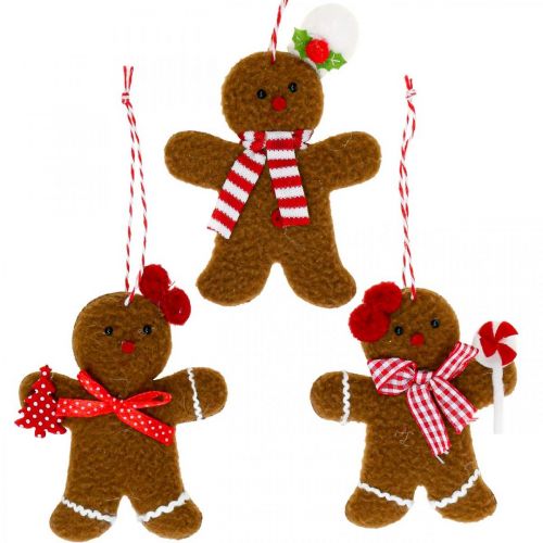 Floristik24 Decorazione natalizia ciondolo omino di pan di zenzero H9/10,5cm 3pz