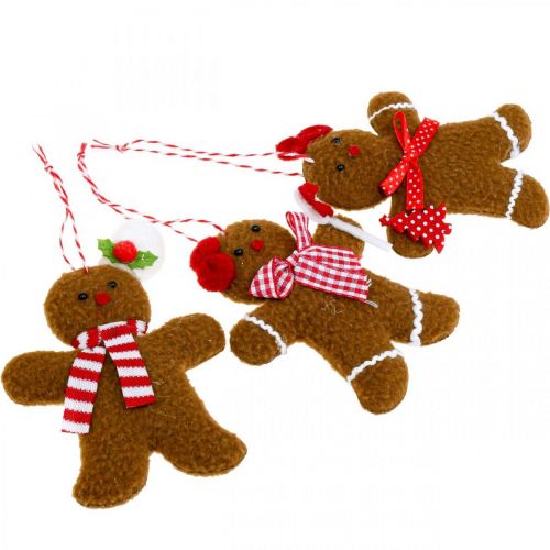 Floristik24 Decorazione natalizia ciondolo omino di pan di zenzero H9/10,5cm 3pz