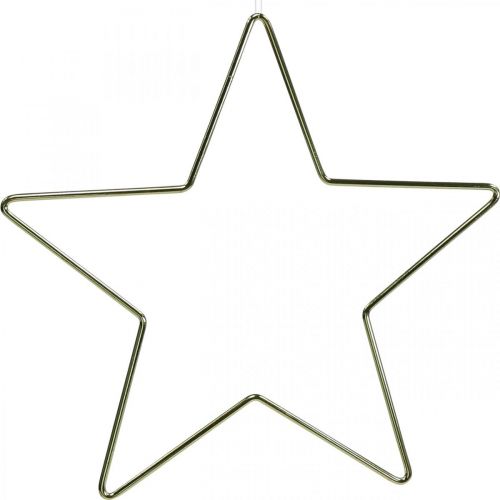 Prodotto Decorazione natalizia stella in metallo ciondolo stella decorativa dorata 20 cm 6 pz