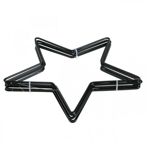 Prodotto Decorazione natalizia stella in metallo nera pendente stella decorativa 20 cm 6 pezzi