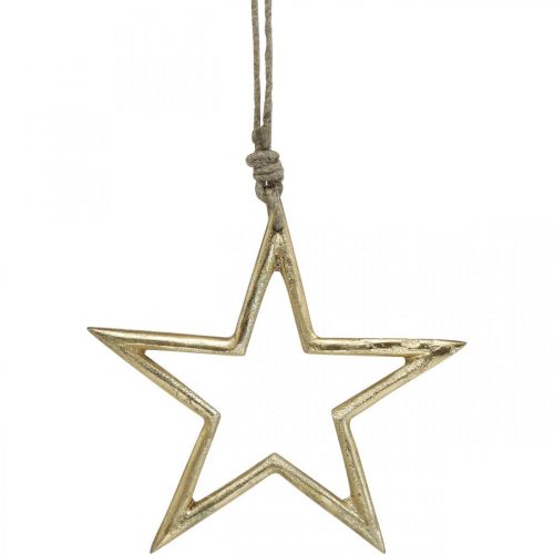 Floristik24 Decorazione natalizia stella, decorazione dell&#39;avvento, ciondolo stella Dorato B15.5cm