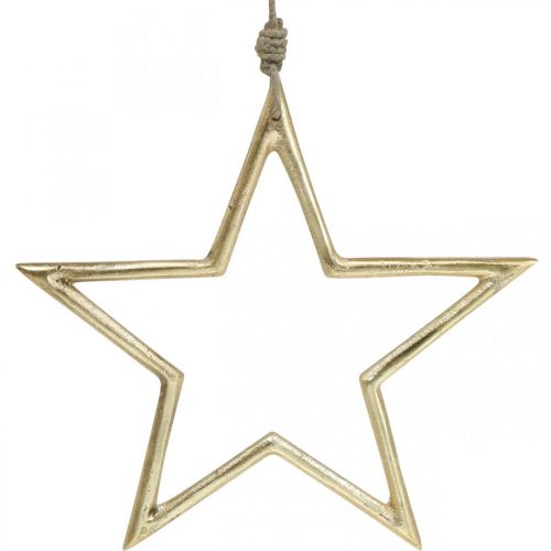Prodotto Decorazione natalizia stella, decorazione dell&#39;Avvento, ciondolo stella d&#39;oro B24,5 cm