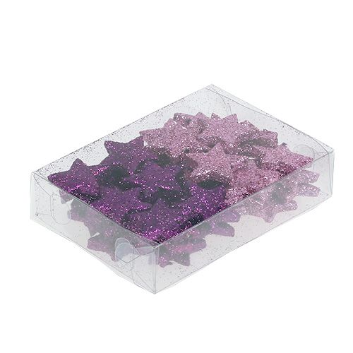 Floristik24 Stella decorativa natalizia 2,5 cm rosa mica, viola 48 pz