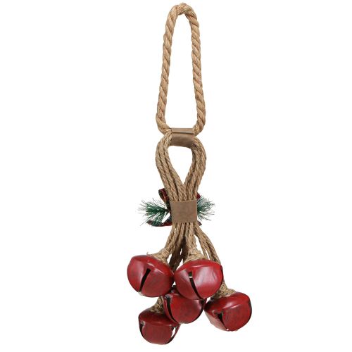 Prodotto Decorazione natalizia da appendere campanelle rosse con fiocco 51 cm