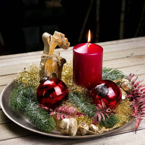 Floristik24 Piatto decorativo legno champagne Ø44cm