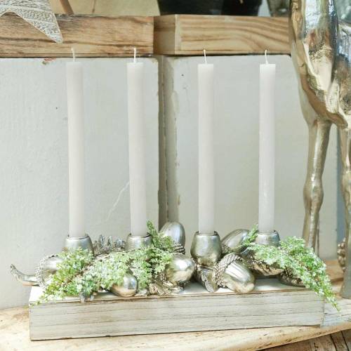 Prodotto Candeliere addobbo natalizio per 4 candele ghiande 44cm