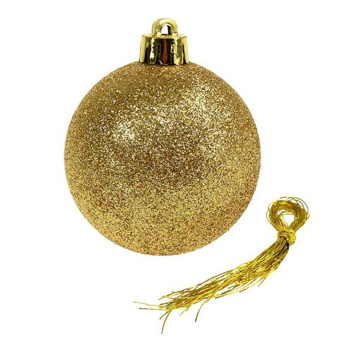 Prodotto Palla di plastica per decorazioni natalizie in oro, marrone mix Ø6cm 30 pezzi