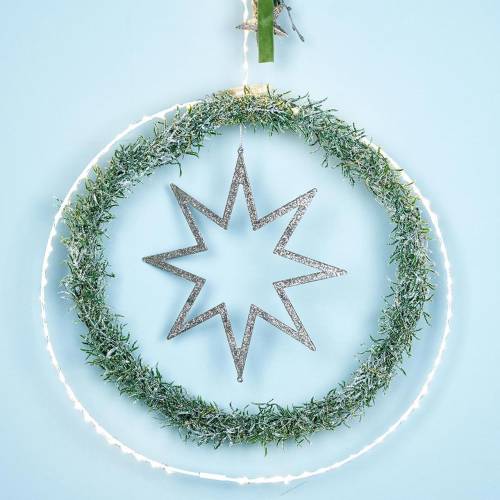Prodotto Decorazioni natalizie stelle decorazioni per alberi di Natale champagne glitter 22cm 12 pezzi