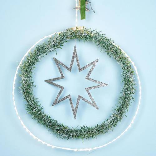 Floristik24 Decorazioni natalizie stelle decorazioni per alberi di Natale champagne glitter 22cm 12 pezzi