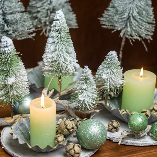 Floristik24 Decorazione natalizia Albero di Natale con fermaneve verde H13/19cm 4 pezzi