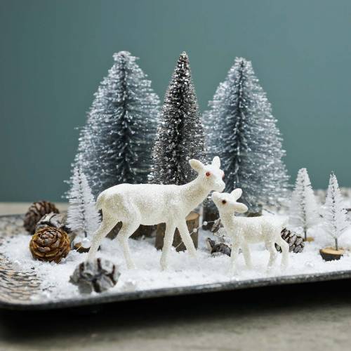 Prodotto Decorazioni natalizie Albero di Natale argento con glitter 6 pezzi