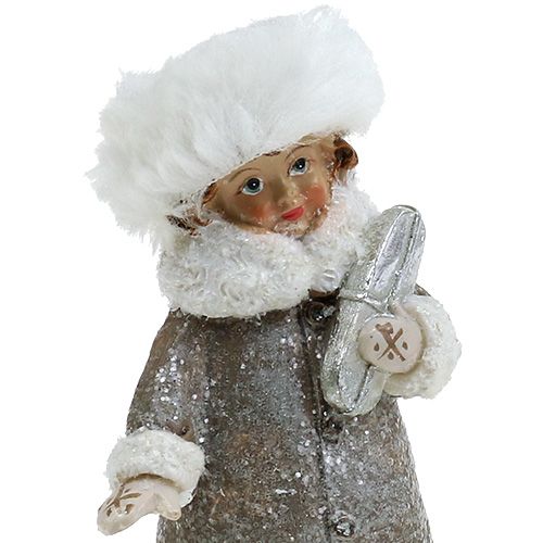 Floristik24 Figura natalizia grigio-bianca 13 cm 2 pezzi