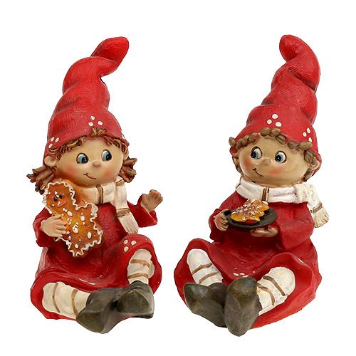 Floristik24 Figurine di Natale bambini 11 cm rosso 2 pezzi