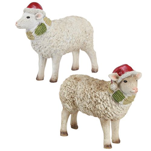 Prodotto Figure natalizie pecora con cappello e sciarpa L16cm 2 pezzi