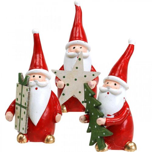 Floristik24 Figure natalizie Figure decorative di Babbo Natale H8cm 3 pezzi