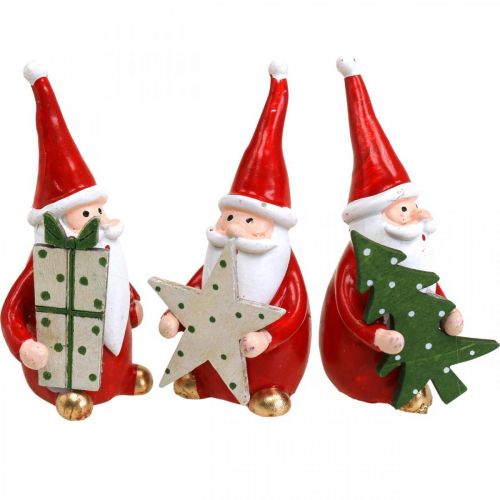Floristik24 Figure natalizie Figure decorative di Babbo Natale H8cm 3 pezzi