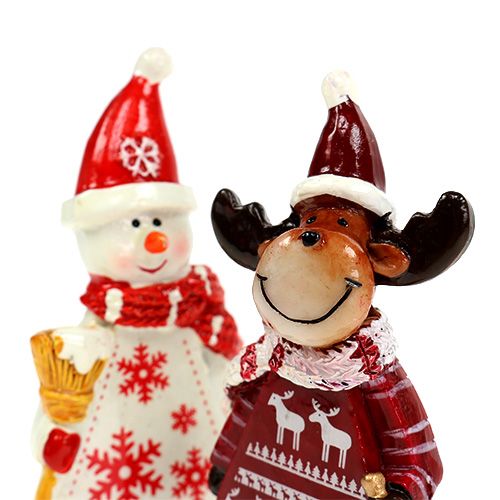 Floristik24 Figure di Natale alci, tipo pupazzo di neve. 9 cm 2 pezzi