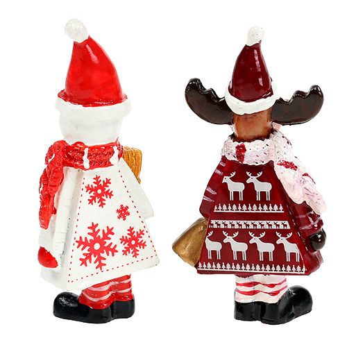 Floristik24 Figure di Natale alci, tipo pupazzo di neve. 9 cm 2 pezzi