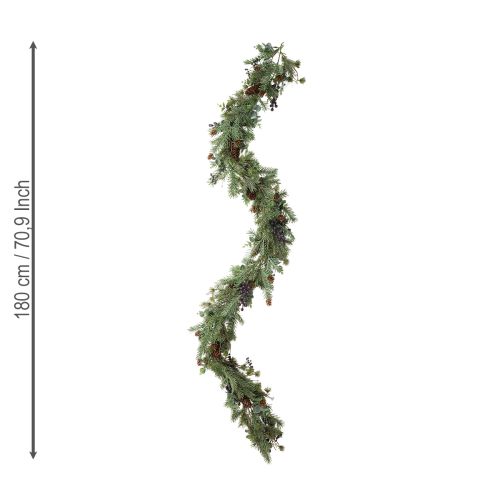 Prodotto Ghirlanda di Natale artificiale con bacche viola 180 cm
