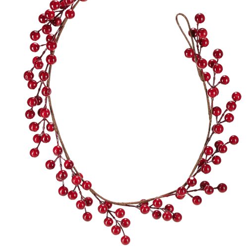 Ghirlanda natalizia artificiale di bacche rosse 180 cm