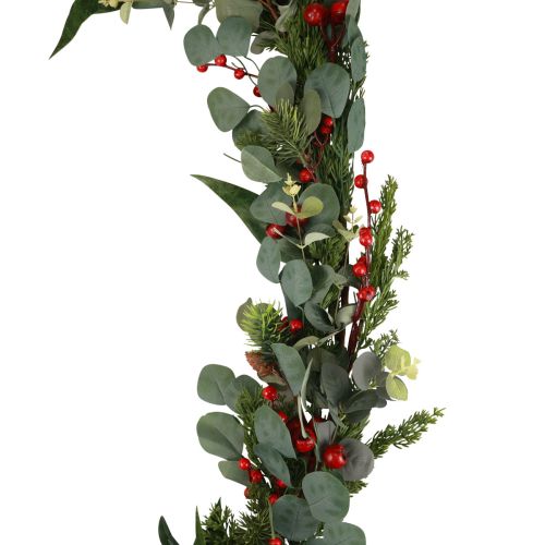 Floristik24 Ghirlanda natalizia ghirlanda di abete artificiale eucalipto conifera ramo di bacche 160 cm