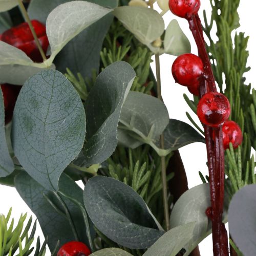 Floristik24 Ghirlanda natalizia ghirlanda di abete artificiale eucalipto conifera ramo di bacche 160 cm